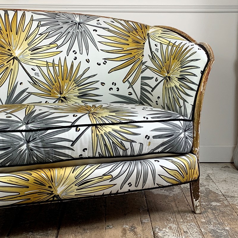Antique French Settee in Tropics 'Fan Palm' Fabric-lct-home-lct-tropics-settee-9-main-637590091865004655.JPG
