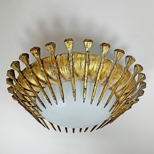 Vintage Gold Spanish Brutalist Nail Sunburst Light