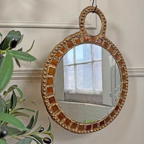 Large Gilt Lead And Glass Mirror By Irena Jaworska 1960'S