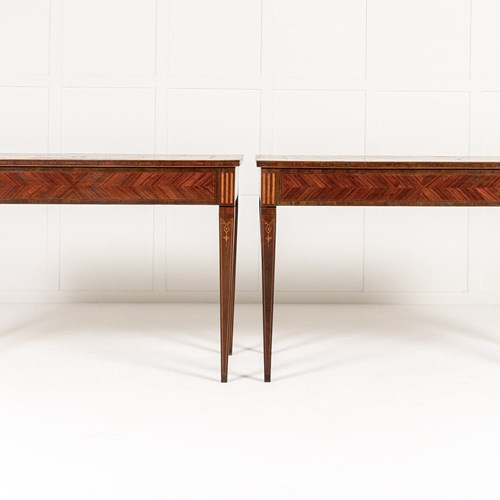 Pair Of 18Th Century Italian Kingwood And Walnut Console Tables