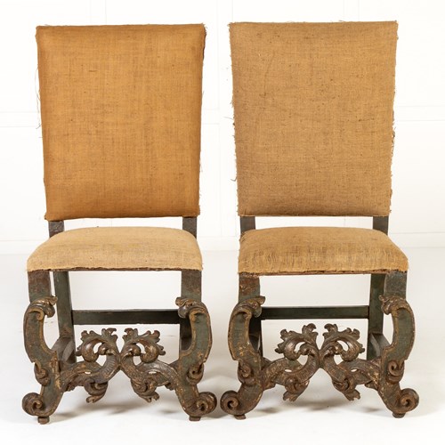 Pair Of 17Th Century Italian Side Chairs
