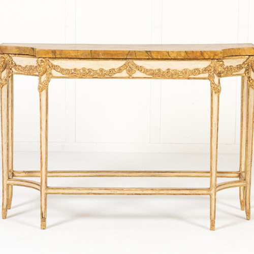 19Th Century Italian Paint And Gilt Console Table