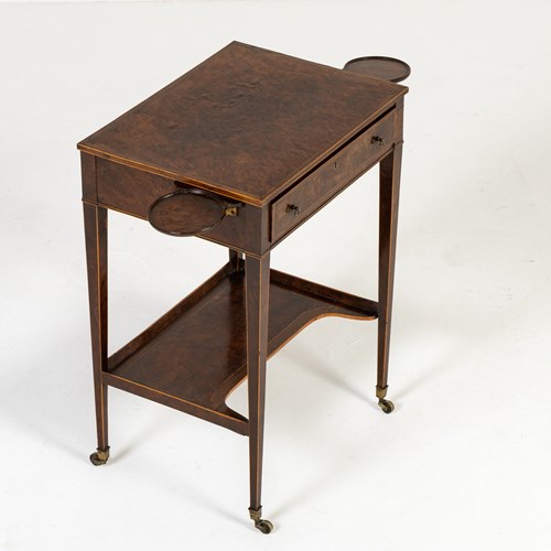 Small 19Th Century Burr Yew Wood Writing Table