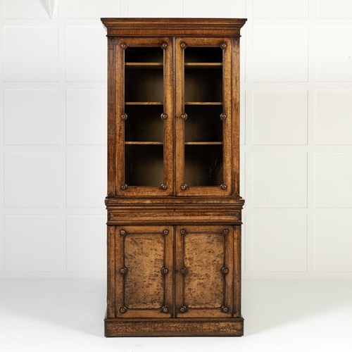 19Th Century English Pollard Oak Bookcase
