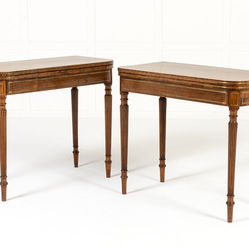 Pair Of 19Th Century English Regency Rosewood Card Tables