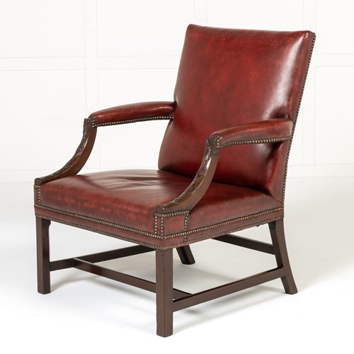 Large 18Th Century English Mahogany Gainsborough Chair