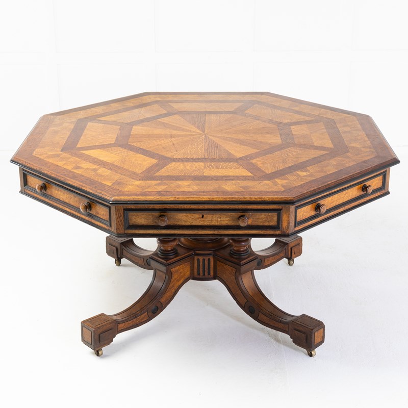19Th Century Oak Octagonal Parquetry Drum Table-lee-wright-antiques-1x3a1675-main-638291581333355435.jpg