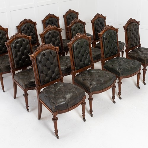 Set Of Twelve 19Th Century English Oak Chairs