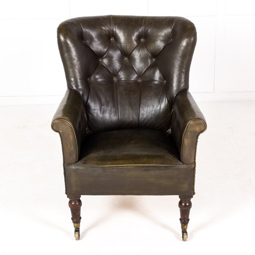 19Th Century English Leather Armchair