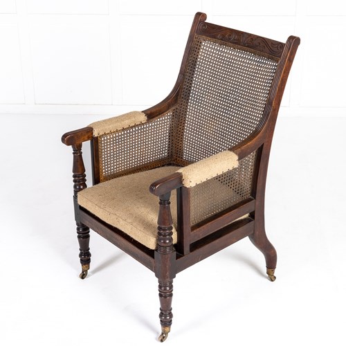 Regency Mahogany Bergère Library Armchair (In The Manner Of Gillows)