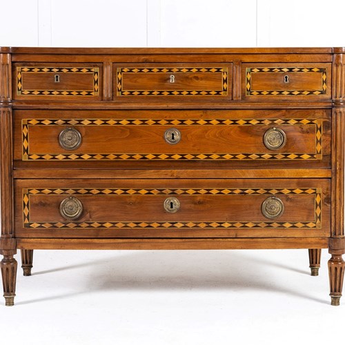 Late 18Th Century French Inlaid Walnut Commode