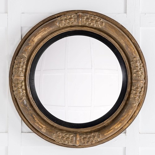 19Th Century Regency Gilt Convex Mirror