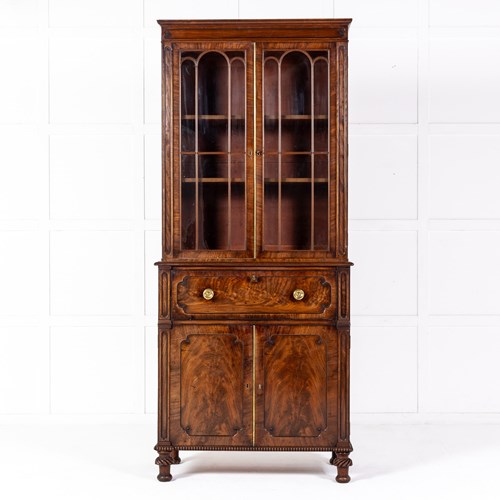 Late Regency Period Mahogany Secretaire Bookcase Circa 1825-30