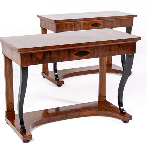 Pair Of Early 19Th Century Italian Rosewood Console Tables