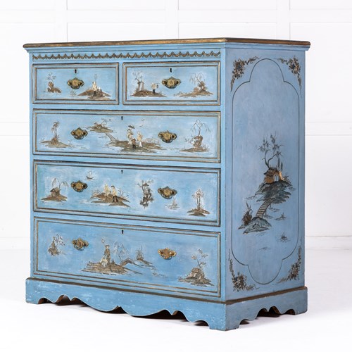1930S Decorative English Japanned Chest Of Drawers
