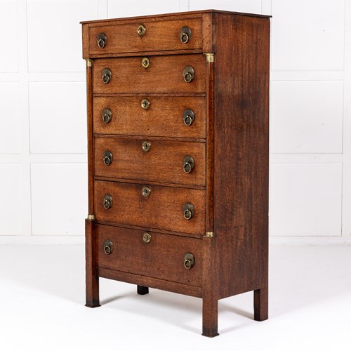 Early 19Th Century Dutch Oak Tall Chest Of Drawers