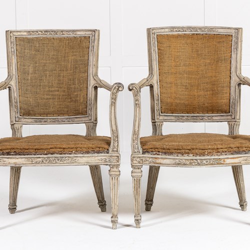 Pair Of 19Th Century Italian Painted Armchairs