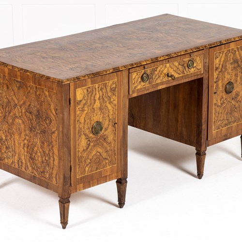 18Th Century Italian Walnut Pedestal Desk