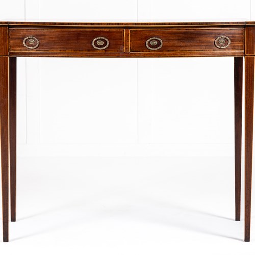 Late 18Th Century English Mahogany Bow Fronted Side Table