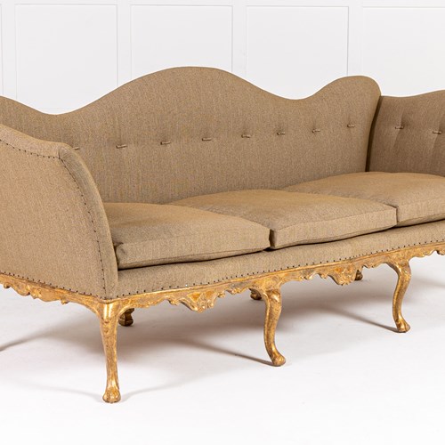 Large 18Th Century Italian Rococo Giltwood Sofa