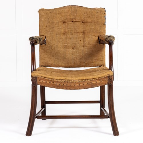 18Th Century George III Scottish Mahogany Open Armchair