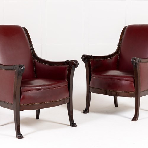 Pair Of Early 19Th Century French Mahogany Armchairs