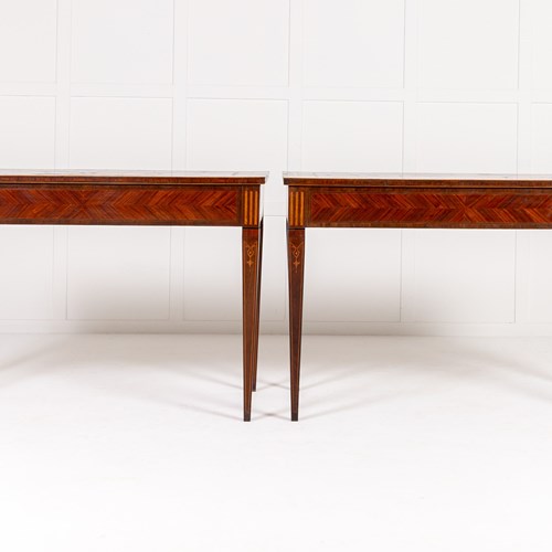 Pair Of 18Th Century Italian Kingwood And Walnut Console Tables