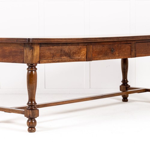 19Th Century French Walnut Drapers/Serving Table