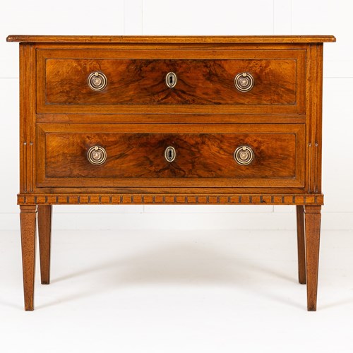 Small Late 18Th Century French Louis XVI Period Walnut Commode