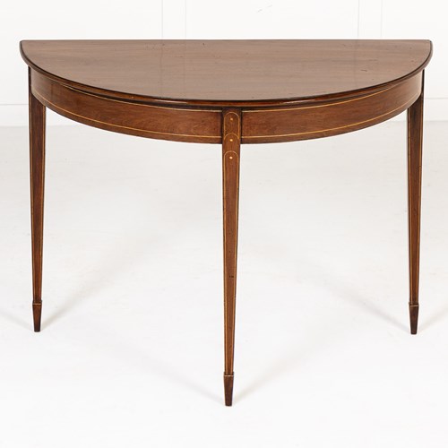 19Th Century English Mahogany Demi Lune Table