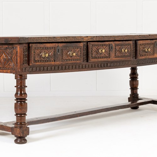 17Th Century Spanish Walnut Side/Serving Table