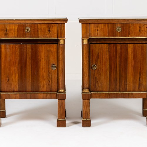 Pair Of 19Th Century Italian Walnut Bedside Cabinets