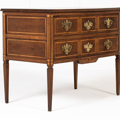 Small 18Th Century French Louis XVI Walnut And Inlaid Commode