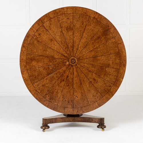 19Th Century English Burr Elm Centre Table