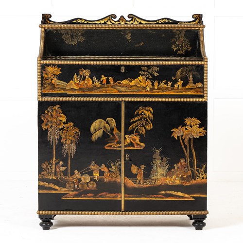 Important 19Th Century Regency Period Japanned Side Cabinet