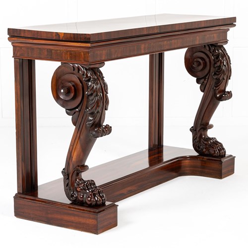 19Th Century English Regency Goncalo Alves Console Table