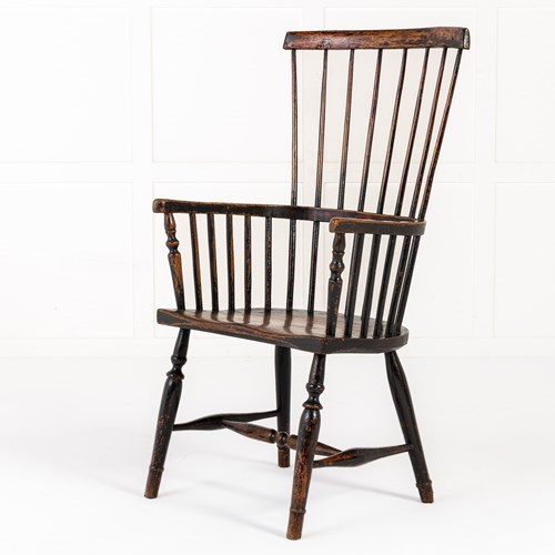 18Th Century English Ash Comb Back Windsor Chair