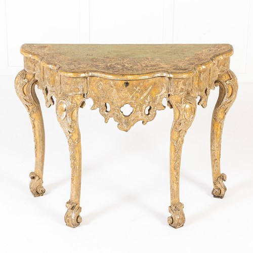 18Th Century Italian Silver Gilt Console Table