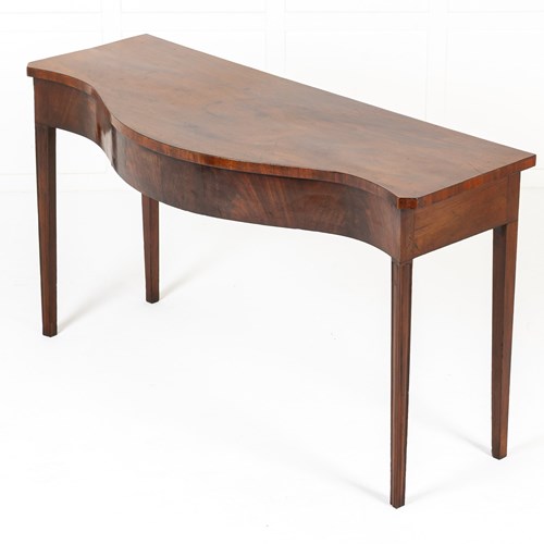 18Th Century English Mahogany Serpentine Serving Table