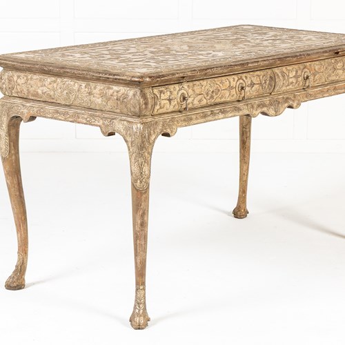 Large 19Th Century English Silver Gilt Gesso Console/Side Table