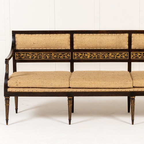 19Th Century Italian Painted And Gilt Settee