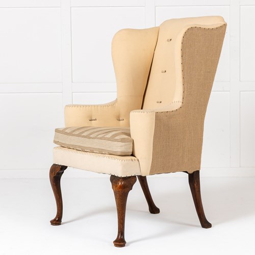 18Th Century English Walnut Wing Chair C.1720