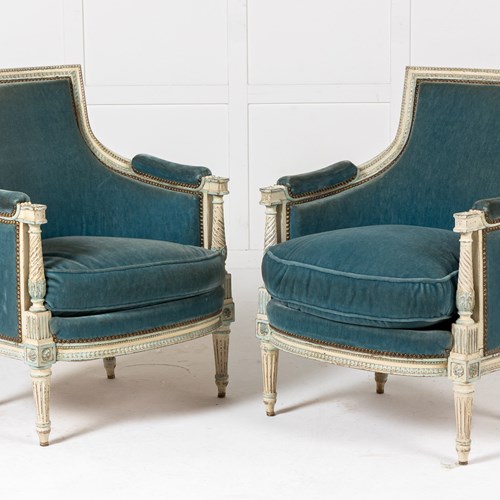 Pair Of 19Th Century French Painted Armchairs