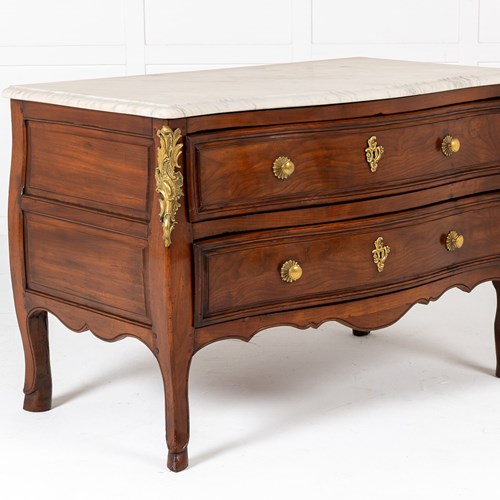 18Th Century French Cherrywood Serpentine Commode