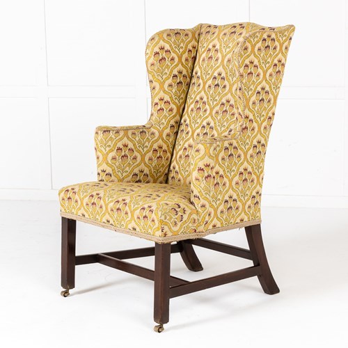 18Th Century English Mahogany Wing Armchair
