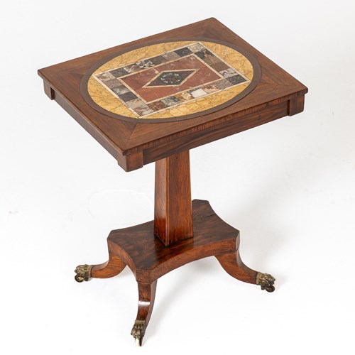 19Th Century English Regency Rosewood Specimen Marble Table