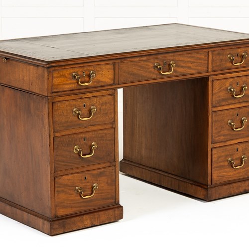 18Th Century English Mahogany Pedestal Desk