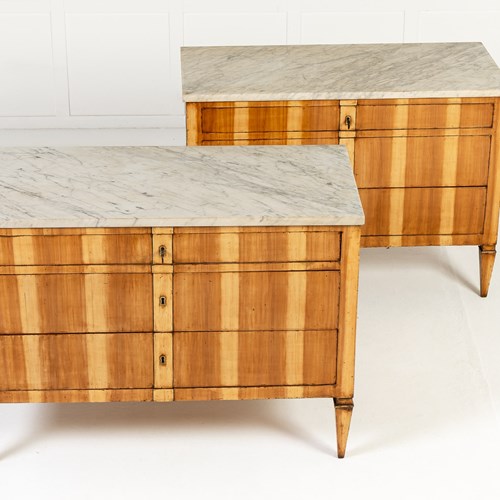 Pair Of 19Th Century Italian Fruitwood Chest Of Drawers