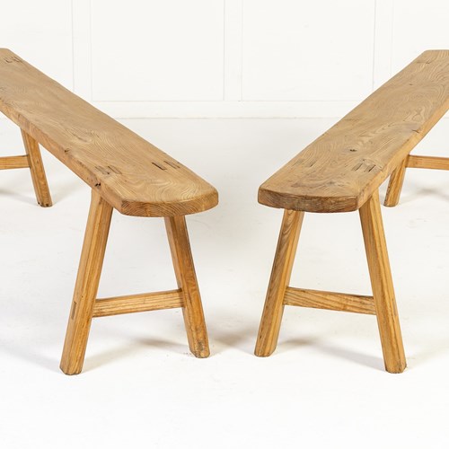 Pair Of 18Th Century French Ash Benches
