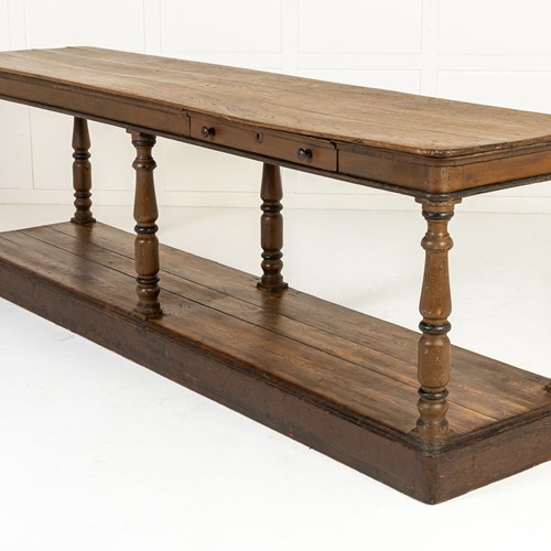 19Th Century Rustic French Oak Drapers Table